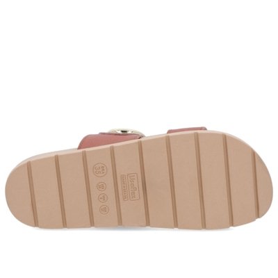 Slide Baixo Couro Rosa Maxi Enfeite