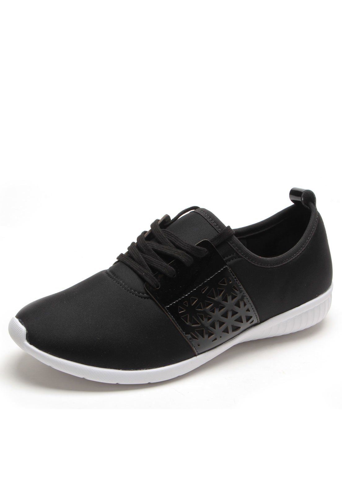 Tênis Jogging DAFITI SHOES Recortes Preto - Compre Agora