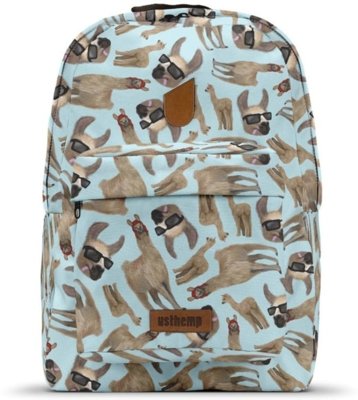 Mochila Usthemp Temática Vegano Casual Estampa Lhama Azul Menor preço em Mochila Usthemp Temática Vegano Casual Estampa Lhama Azul