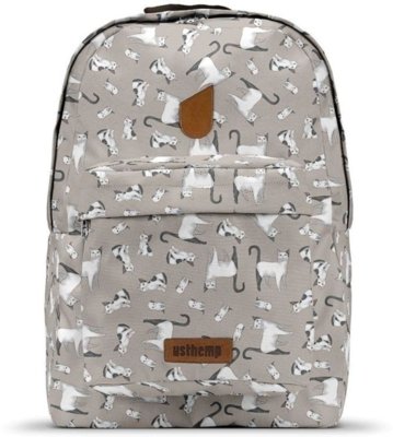 Mochila Usthemp Temática Vegano Casual Gato Branco e Preto Cinza Menor preço em Mochila Usthemp Temática Vegano Casual Gato Branco e Preto Cinza