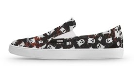 Tênis Usthemp Slip-On Vegano Casual Estampa Fantasma Preto Menor preço em Tênis Usthemp Slip-On Vegano Casual Estampa Fantasma Preto