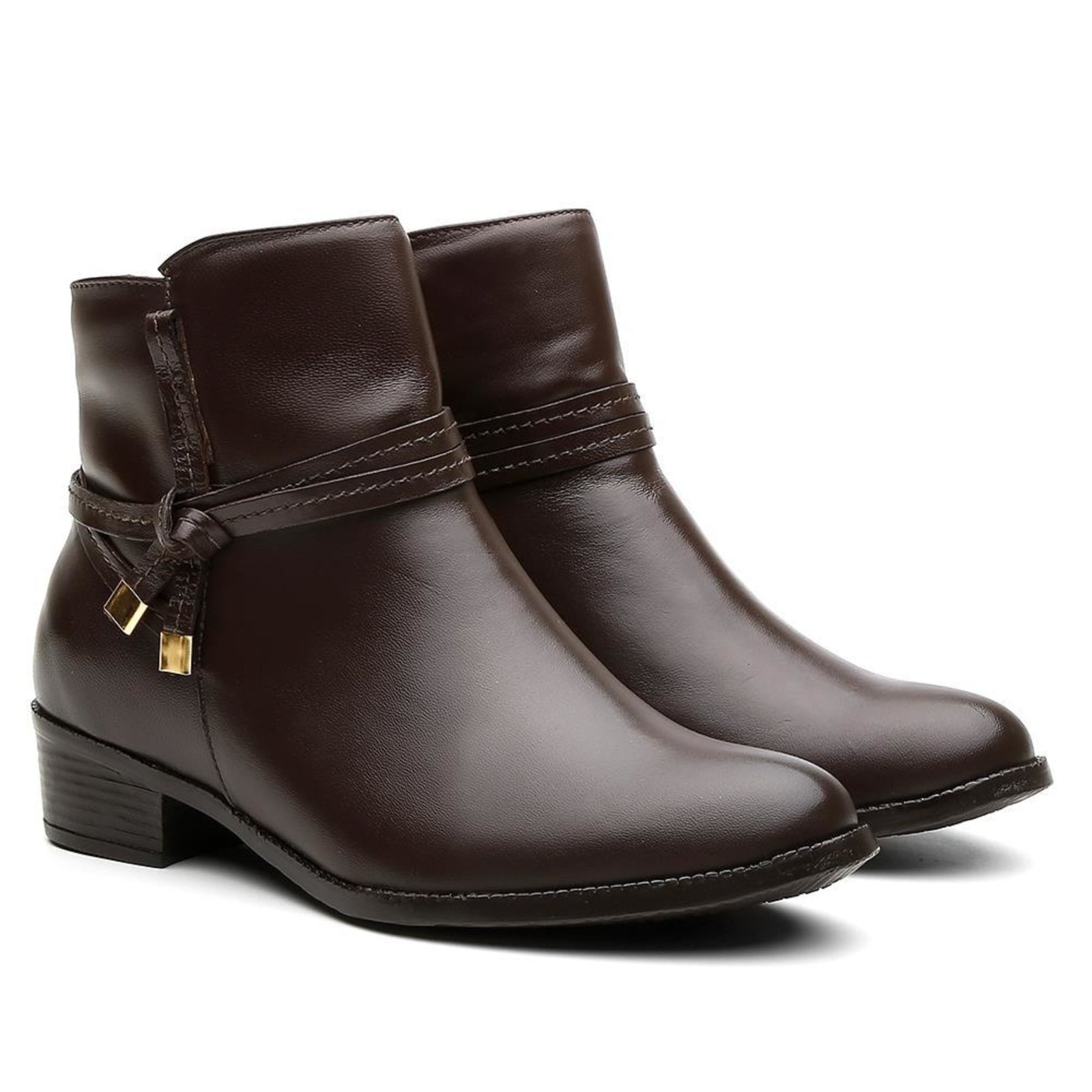 Bota cano best sale curto couro 34