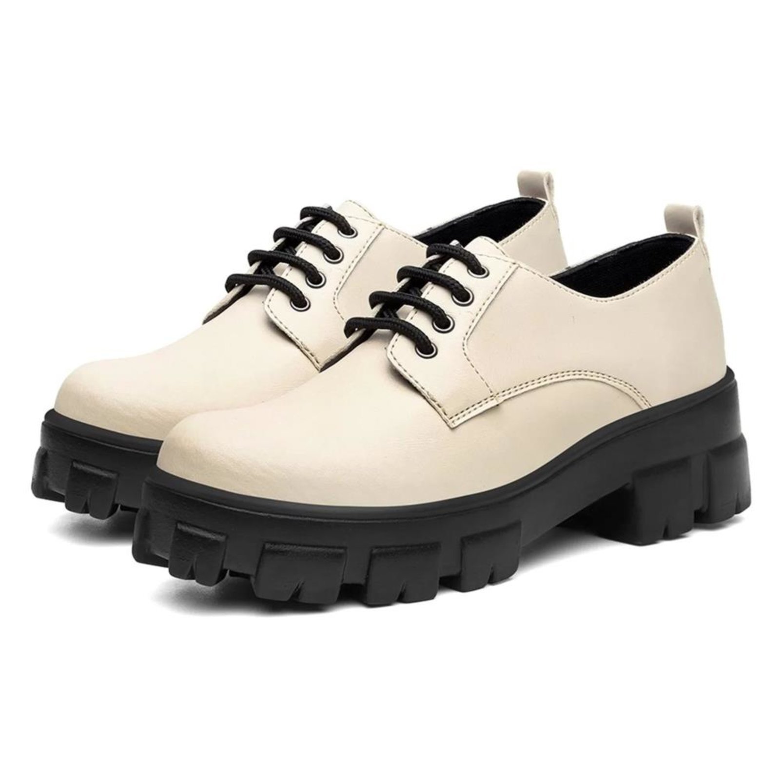 Sapato Feminino Oxford Cadarço Tratorado Moda Conforto - Compre