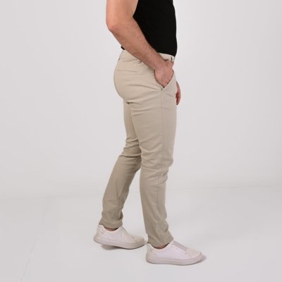 Calça VersatiOld Sarja Basic Slim Areia