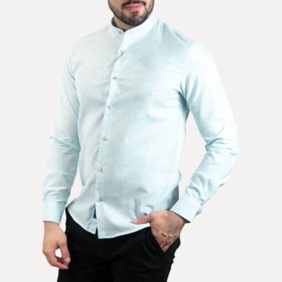 Camisa VersatiOld Linho Custom Fit Azul Capri