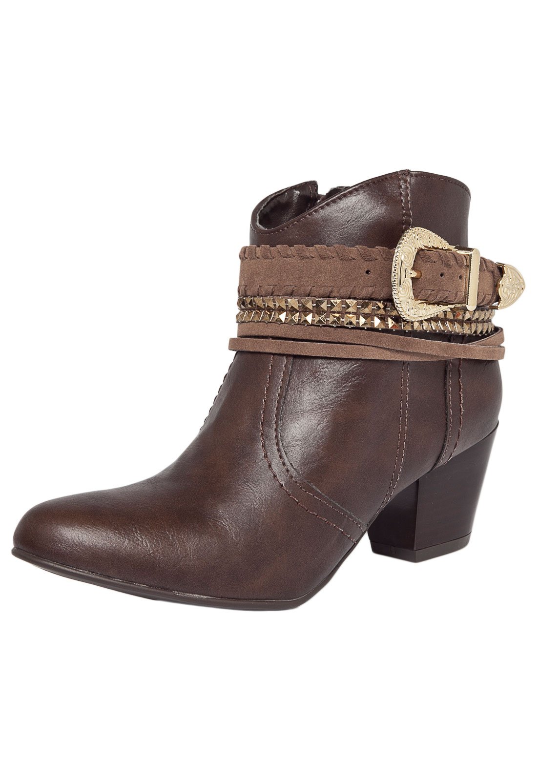 bota via uno fivela marrom