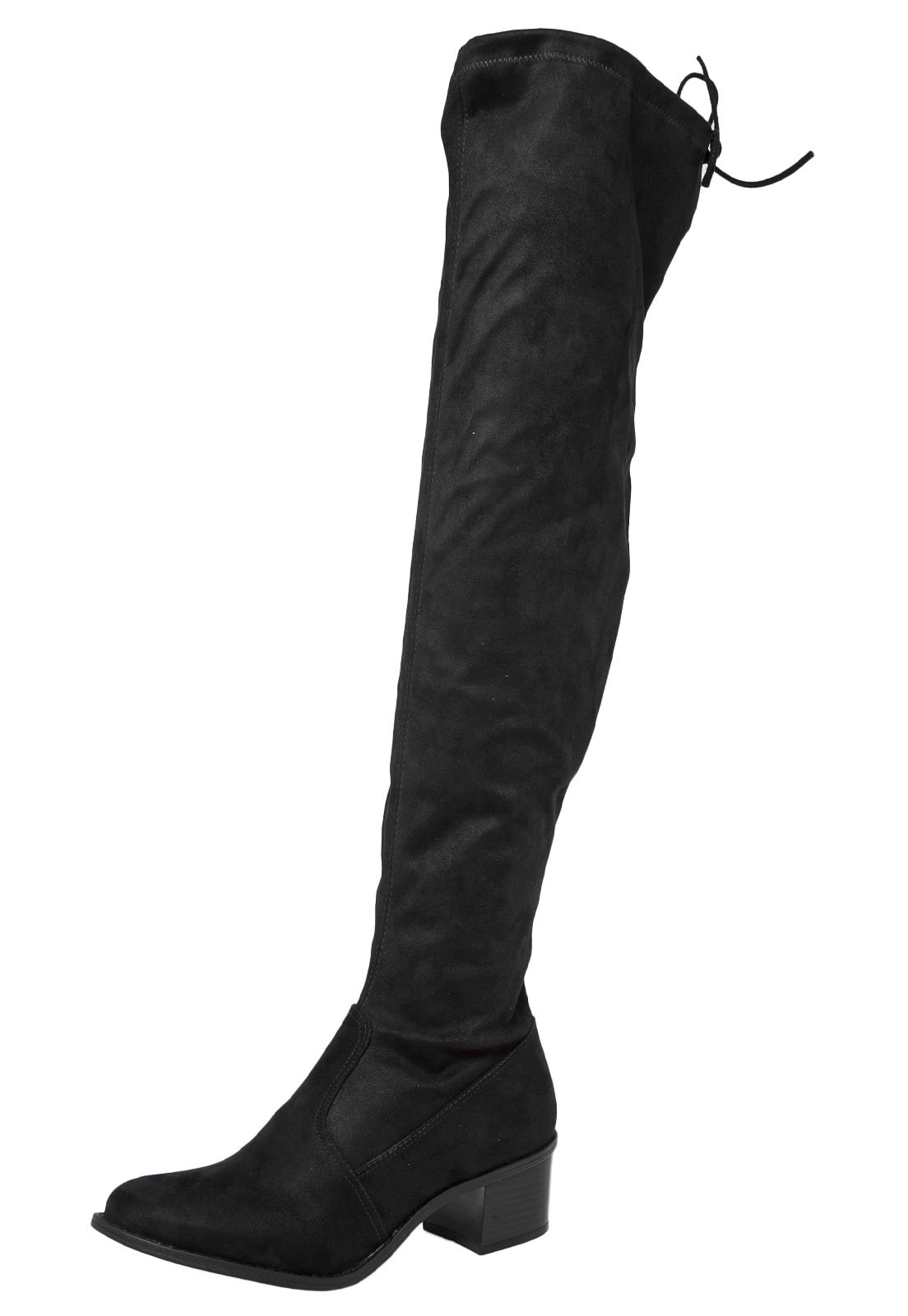 bota over the knee via uno salto grosso preta
