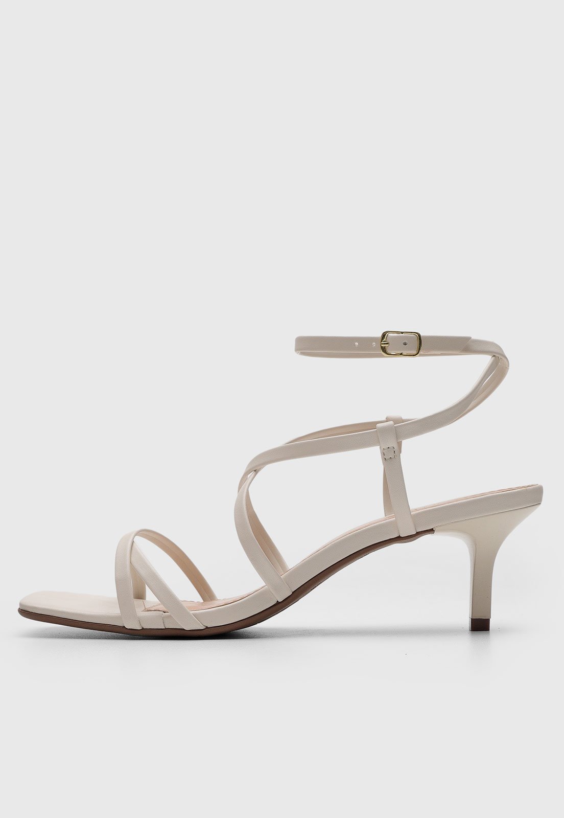 Sandália DAFITI SHOES Tiras Off-White - Compre Agora