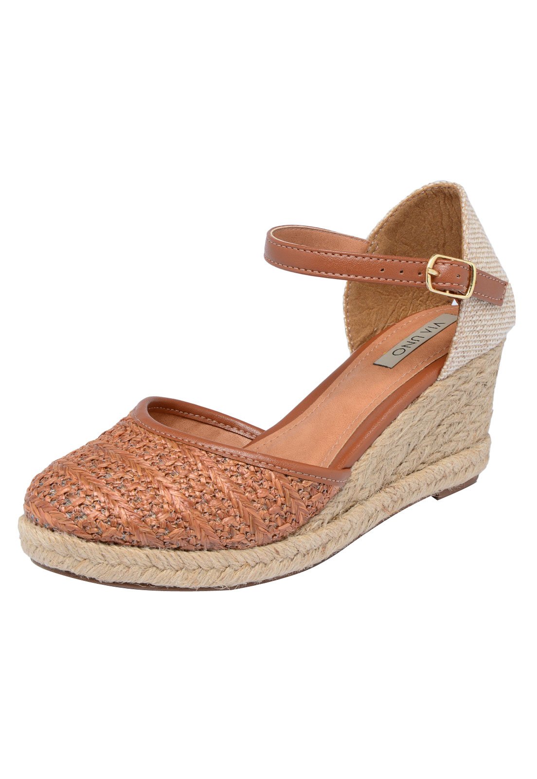 Sandália via hot sale uno espadrille caramelo