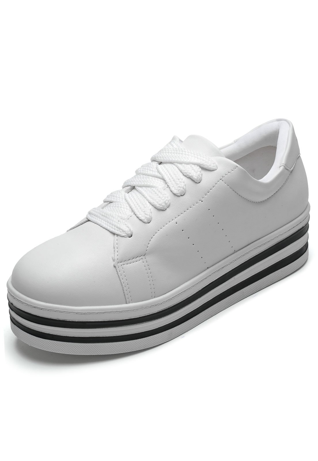 Tênis Dafiti Shoes Listras Branco - Compre Agora