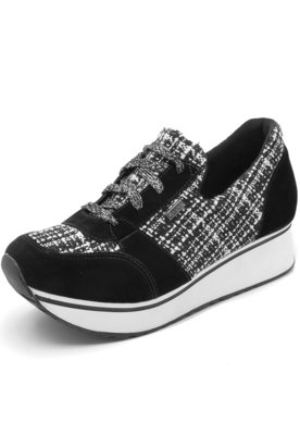 Tênis Flatform VIA UNO Xadrez Preto Menor preço em Tênis Flatform VIA UNO Xadrez Preto