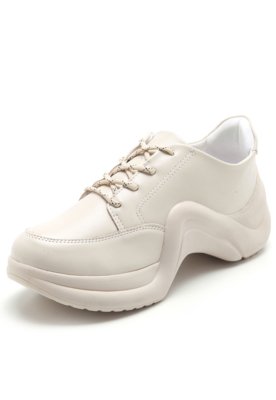 Tênis Sola Alta VIA UNO Dad Sneaker Chunky Off-White Menor preço em Tênis Sola Alta VIA UNO Dad Sneaker Chunky Off-White