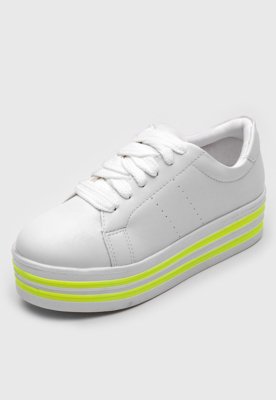 Tênis flatform via uno sales listras branco