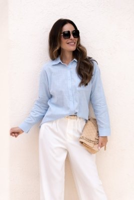 Camisa Atemporal em Linho - Azul