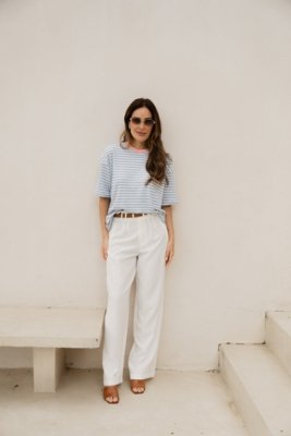 T-Shirt Listrada Lucy - Azul e Rosa