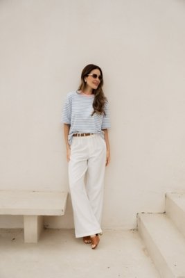 T-Shirt Listrada Lucy - Azul e Rosa