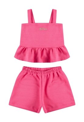 Conjunto Cropped Infantil Rustique Princess Rosa