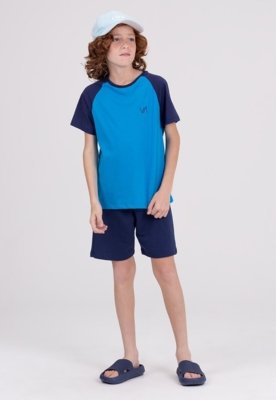 Conjunto Infantil Raglan Slevee Azul