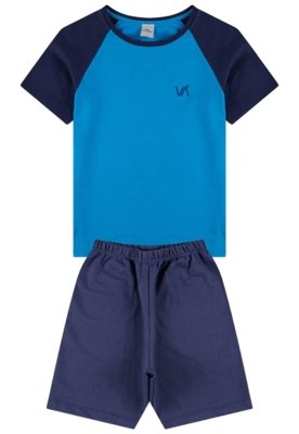 Conjunto Infantil Raglan Slevee Azul