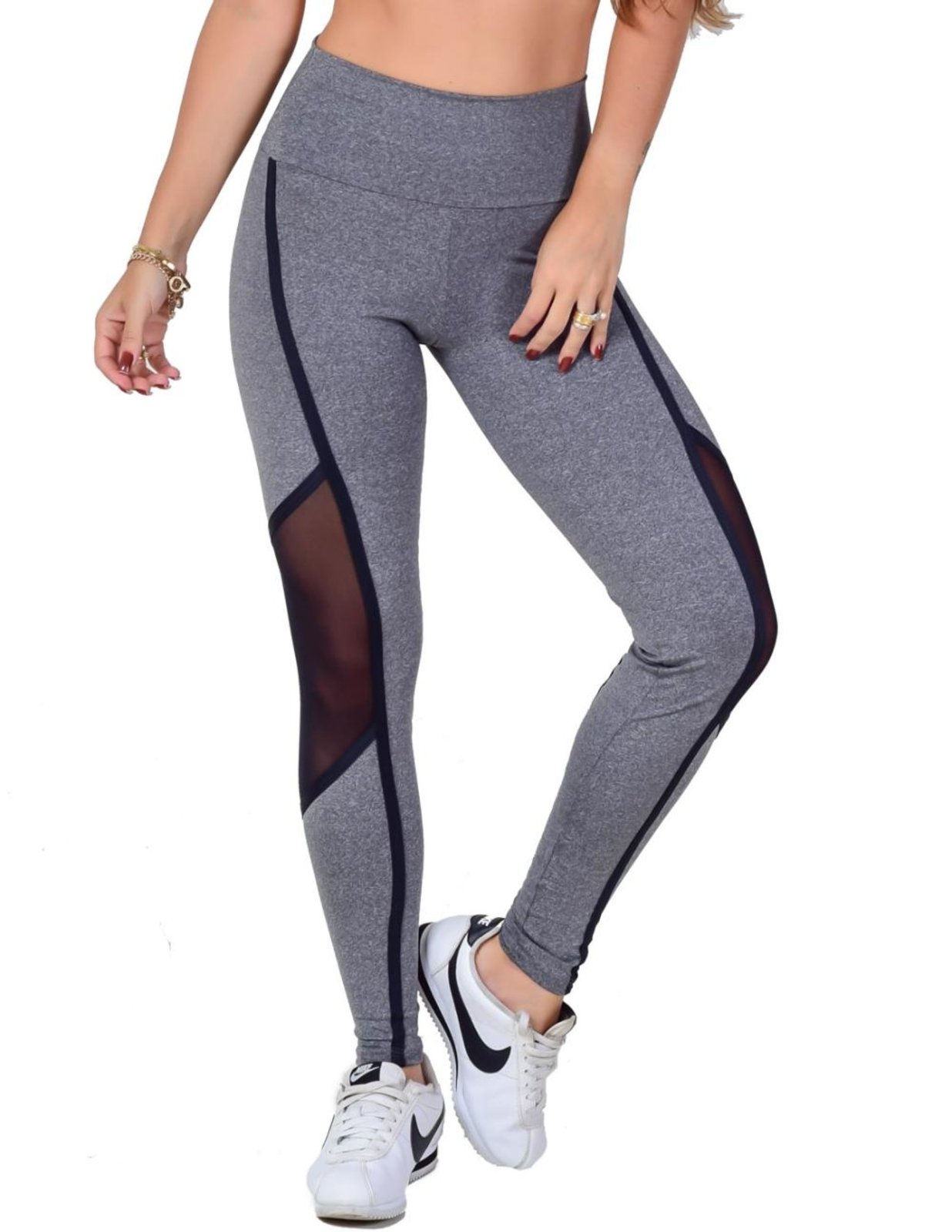 calça legging fitness com tule