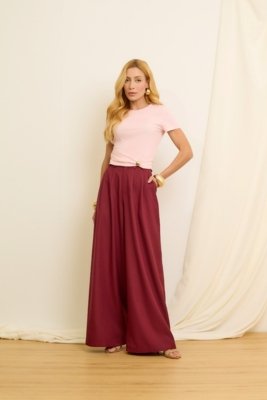 Blusa Malha Wide com Fivela Rosa