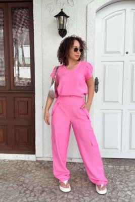 Calça Vanibele Cargo Rosa