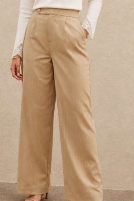 Calça Vanibele Risca de Giz Nude