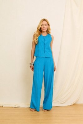Calça Vanibele Wide Leg Azul