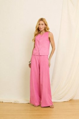 Calça Vanibele Wide Leg Rosa