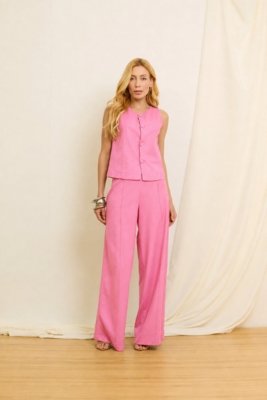 Calça Vanibele Wide Leg Rosa