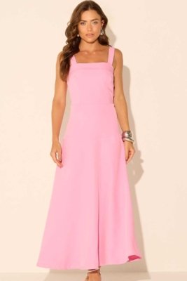 Vestido Vanibele Midi Rosa