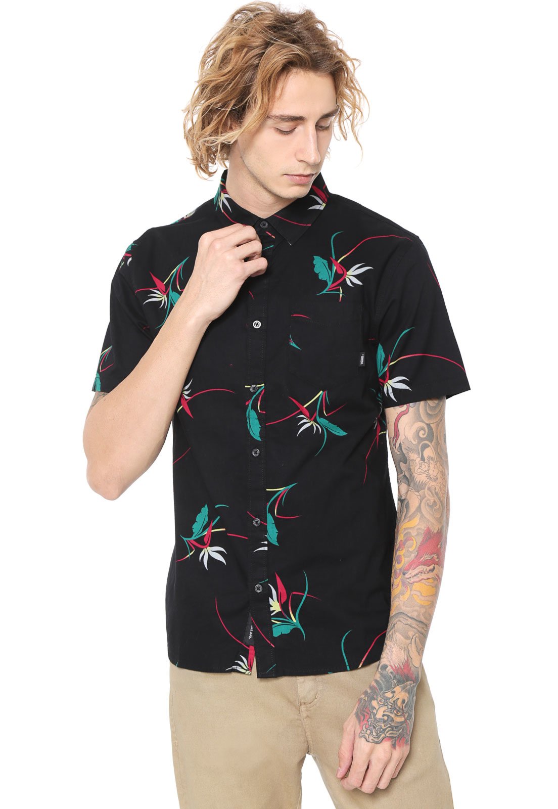 camisa floral vans