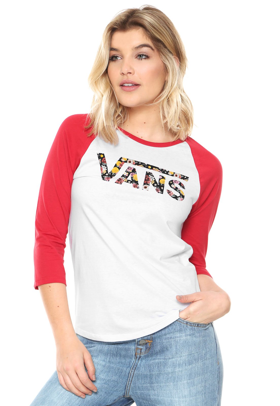 camiseta vans branca feminina
