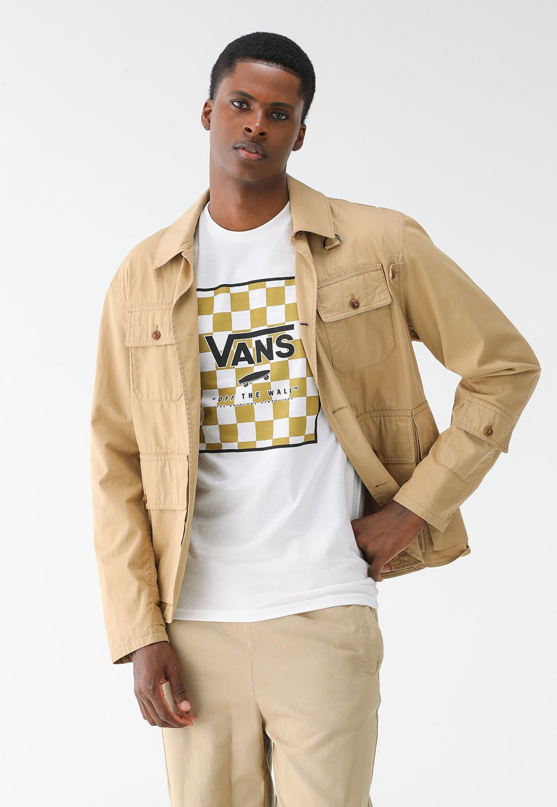 Camiseta Vans Reta Estampa Off-White