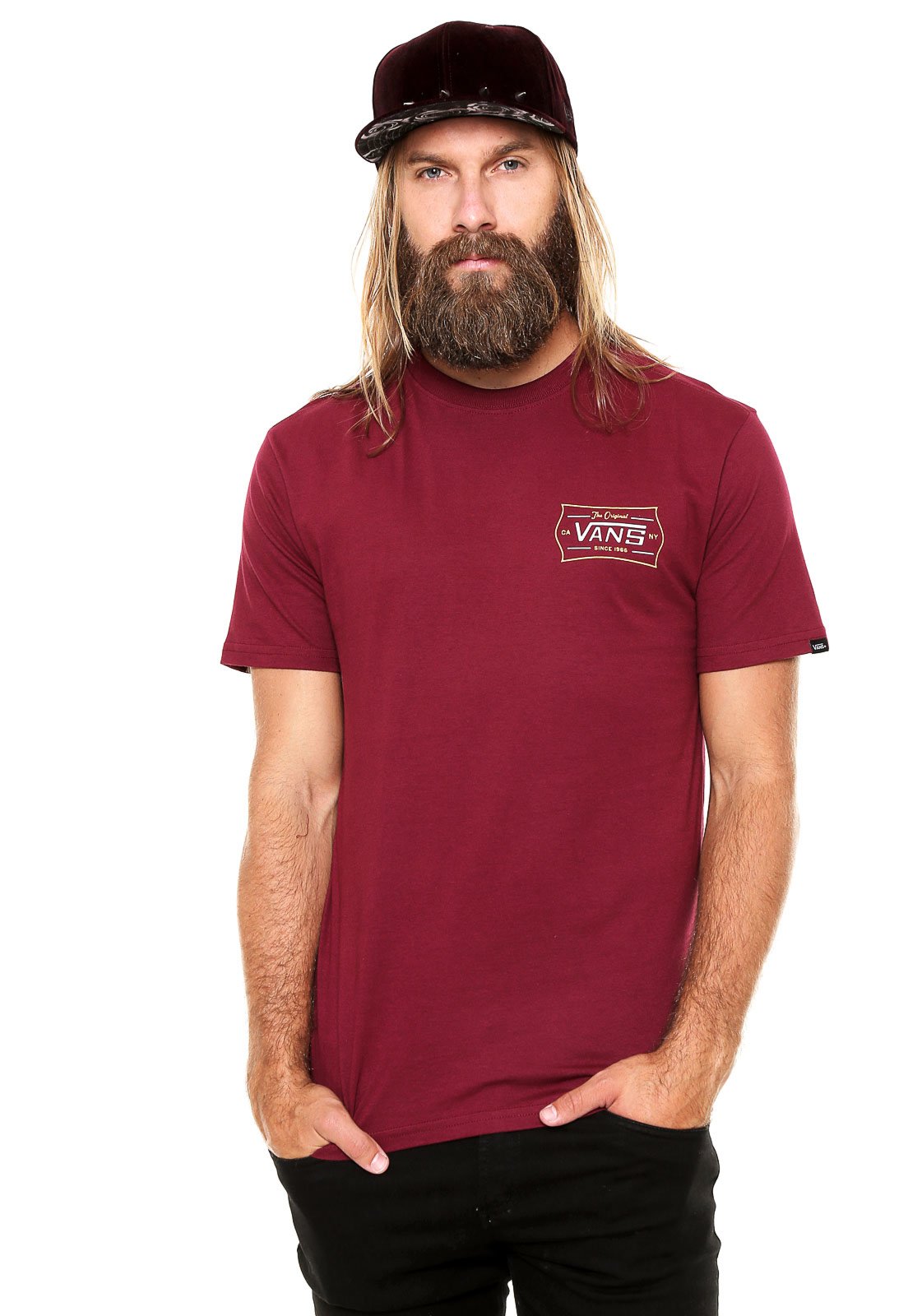 camiseta vans feminina vinho