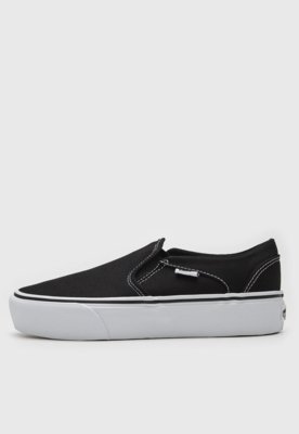 Slip On Vans Asher Platform Preto Menor preço em Slip On Vans Asher Platform Preto