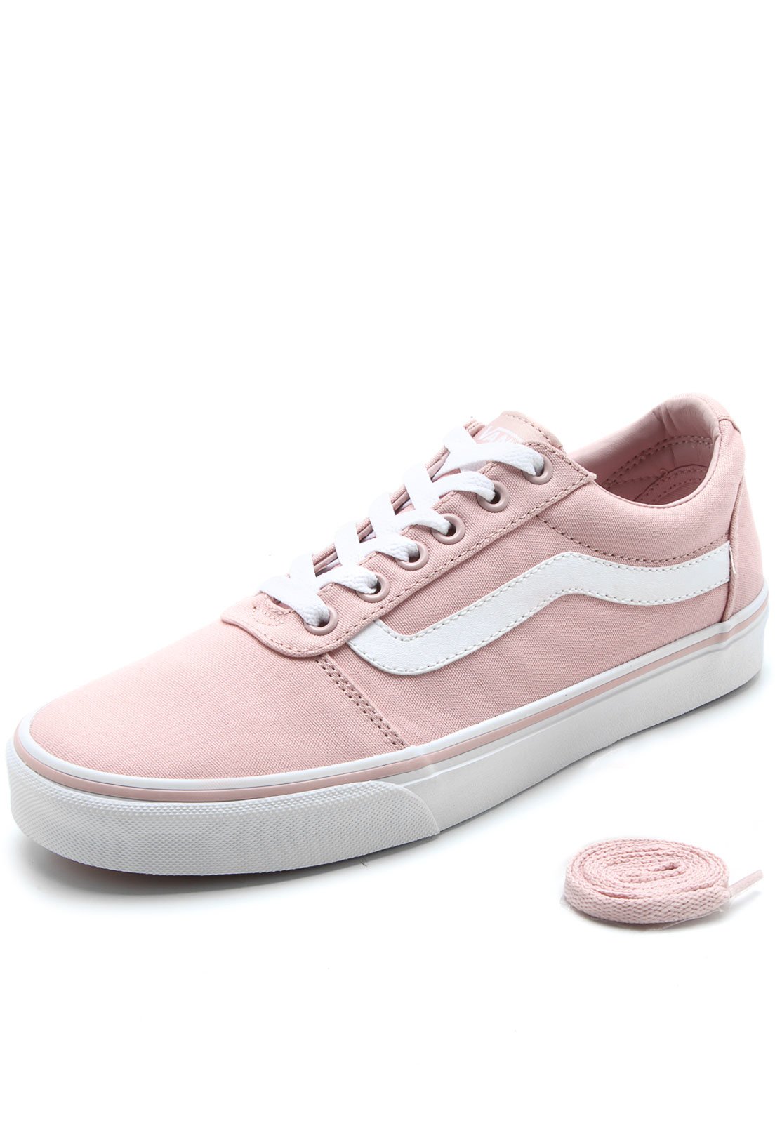 tenis vans rosa e branco