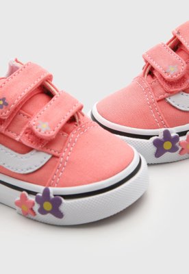 Tênis Infantil Vans Old Skool V Flower Rosa