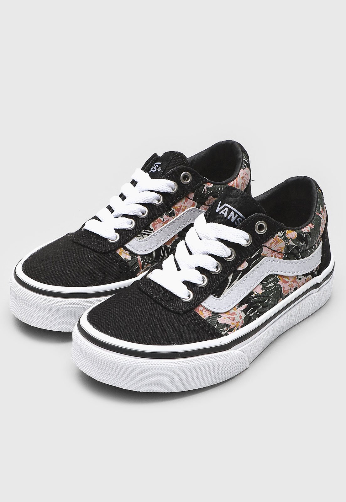 Vans preto store com rosas vermelhas