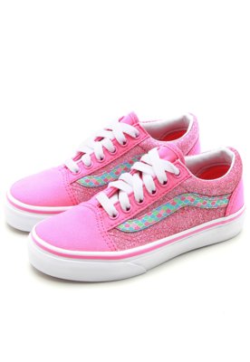 Tenis vans shop rosa glitter