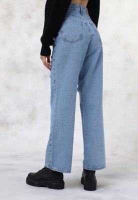 Calça Jeans Vero Moda Wide Leg Destroyed Azul