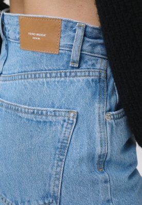 Calça Jeans Vero Moda Wide Leg Destroyed Azul