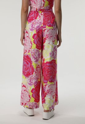 Calça Vero Moda Pantalona Floral Rosa