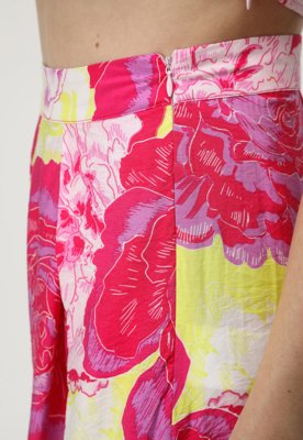 Calça Vero Moda Pantalona Floral Rosa