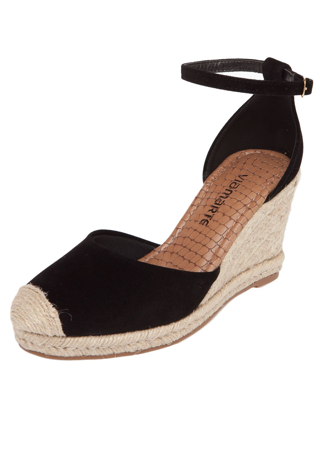 Sandália anabela best sale espadrille via marte