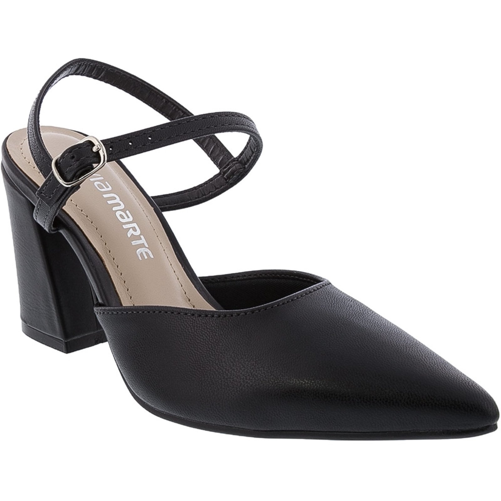 Scarpin DAFITI SHOES Salto Grosso Preto - Compre Agora