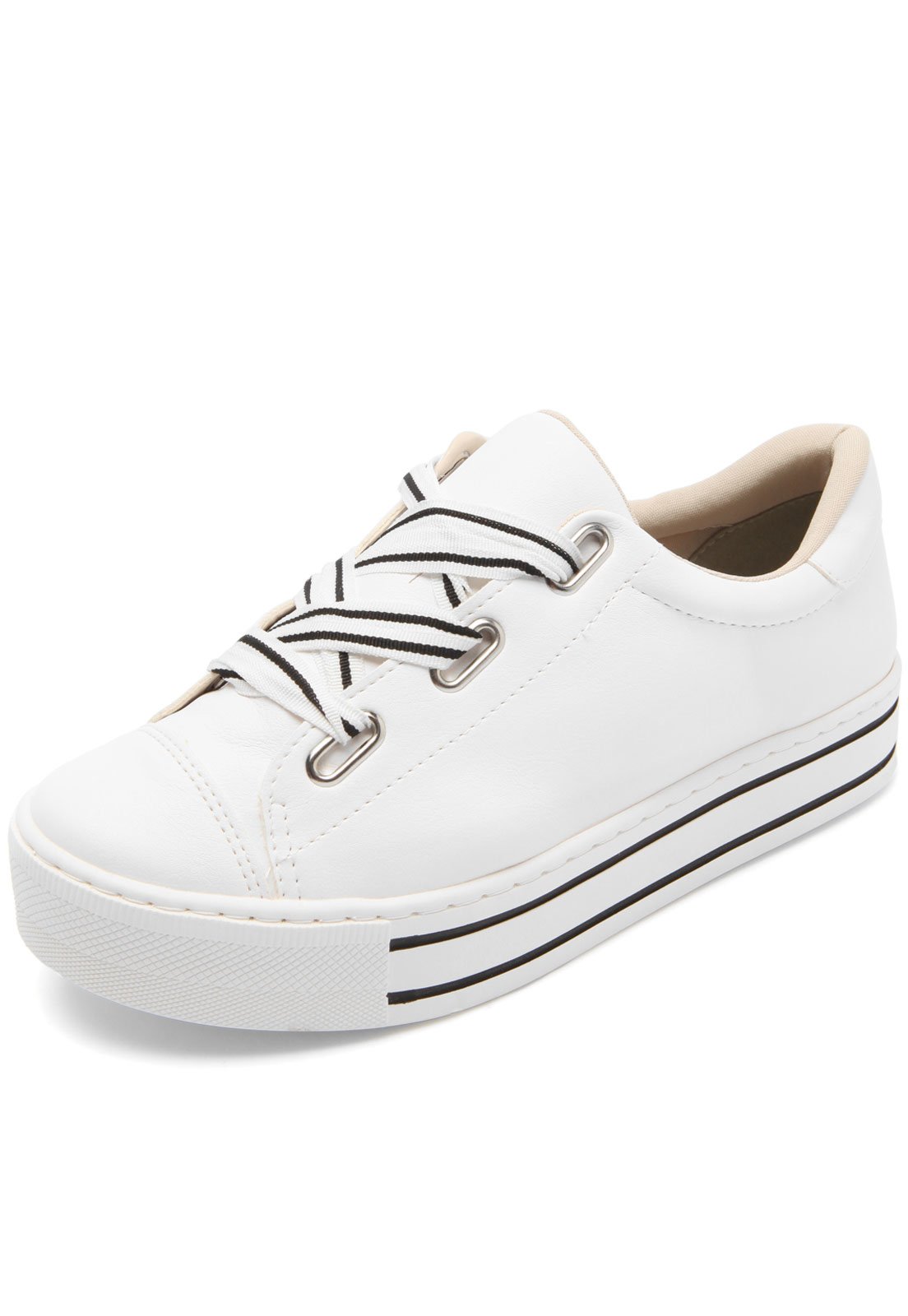 Tênis Flatform Dafiti Shoes Recortes Branco - Compre Agora