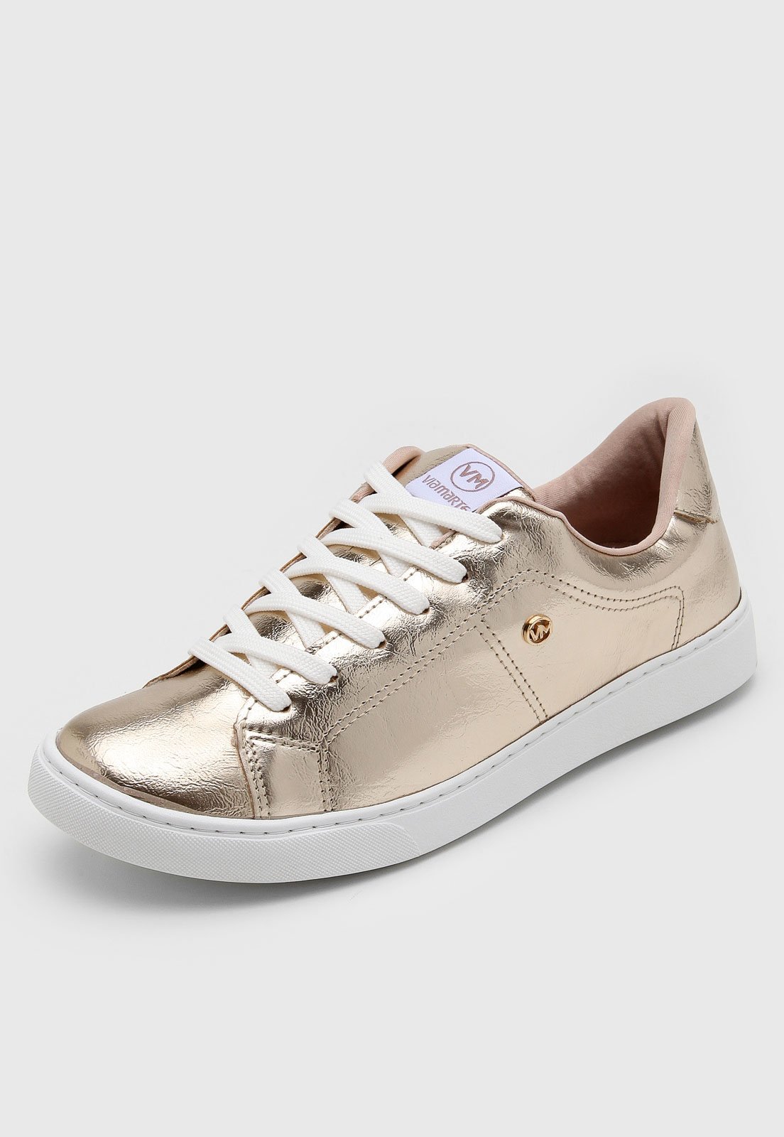 Tenis dourado via store marte