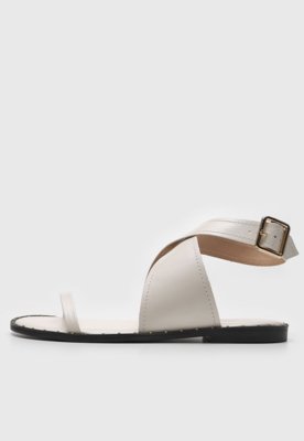 Rasteira Via Mia Transpassada Off-White