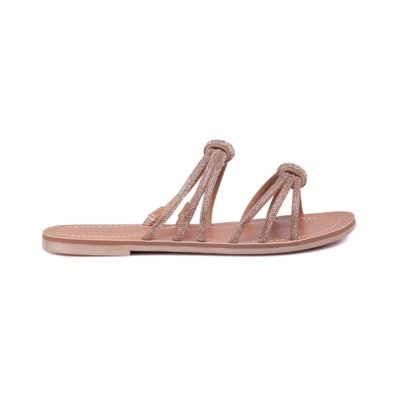 Rasteirinha Sandália Via Miss Strass Casual Multicolorido